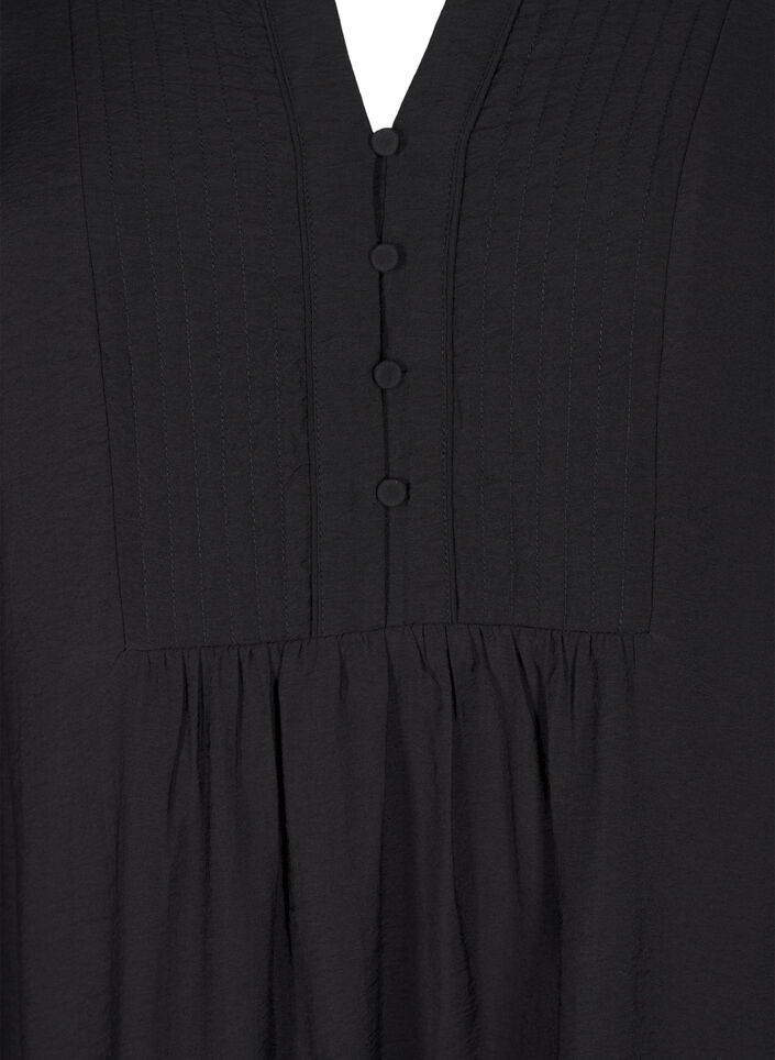 Short dress with stitching and buttons, Black, Packshot image number 2