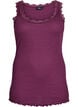 Top with lace trim, Dark Bordeaux, Packshot image number 0