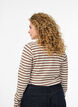 Striped jersey blouse with a ribbed texture, Vanilla, Model image number 2