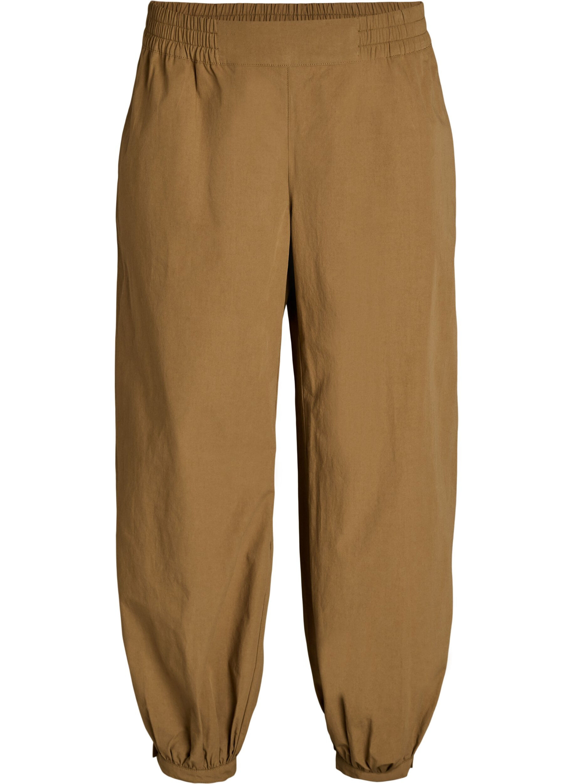 High-waisted cotton balloon trousers