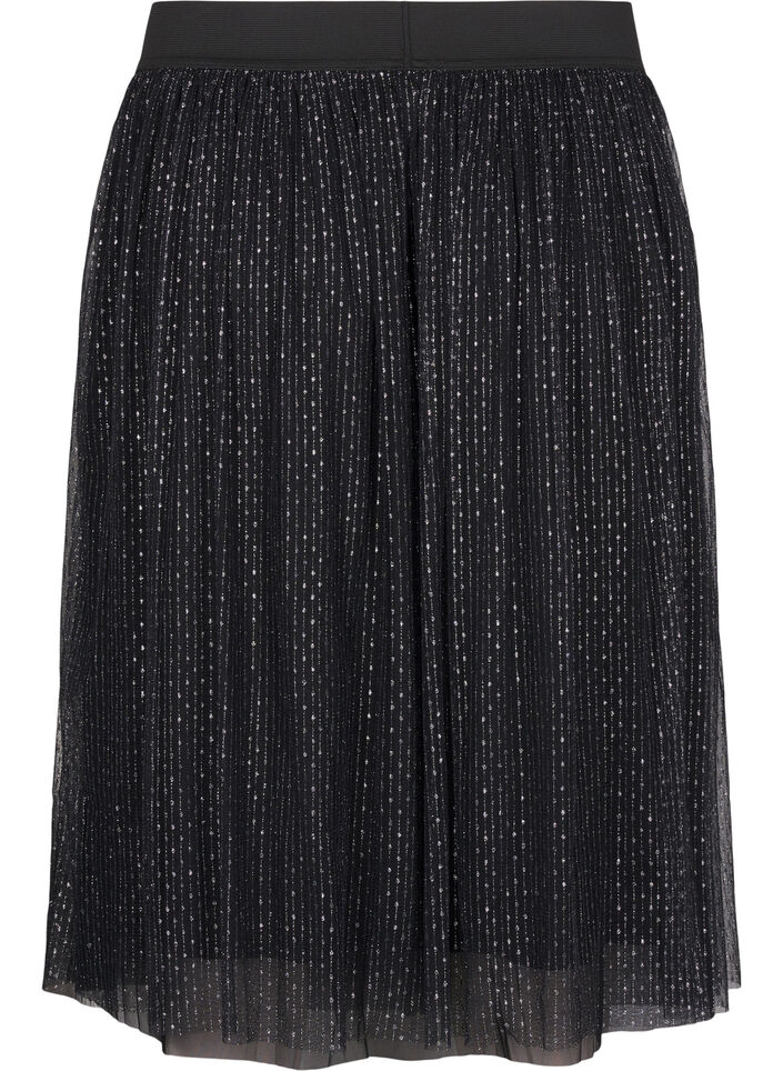 Mesh skirt with glitter, Black, Packshot image number 1