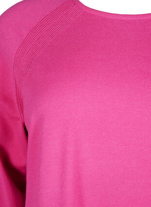 Knitted blouse with Raglan sleeves, Raspberry Rose Mel., Packshot image number 2