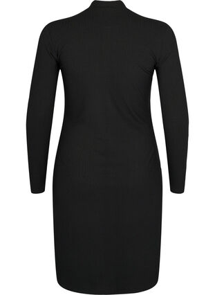 Fitted dress with cut-out details, Black, Packshot image number 1
