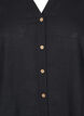 Cotton shirt blouse with a v-neck, Black, Packshot image number 2