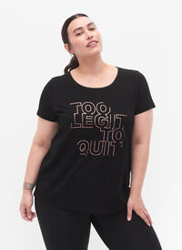 Sports t-shirt with print, Black w. Too Legit , Model