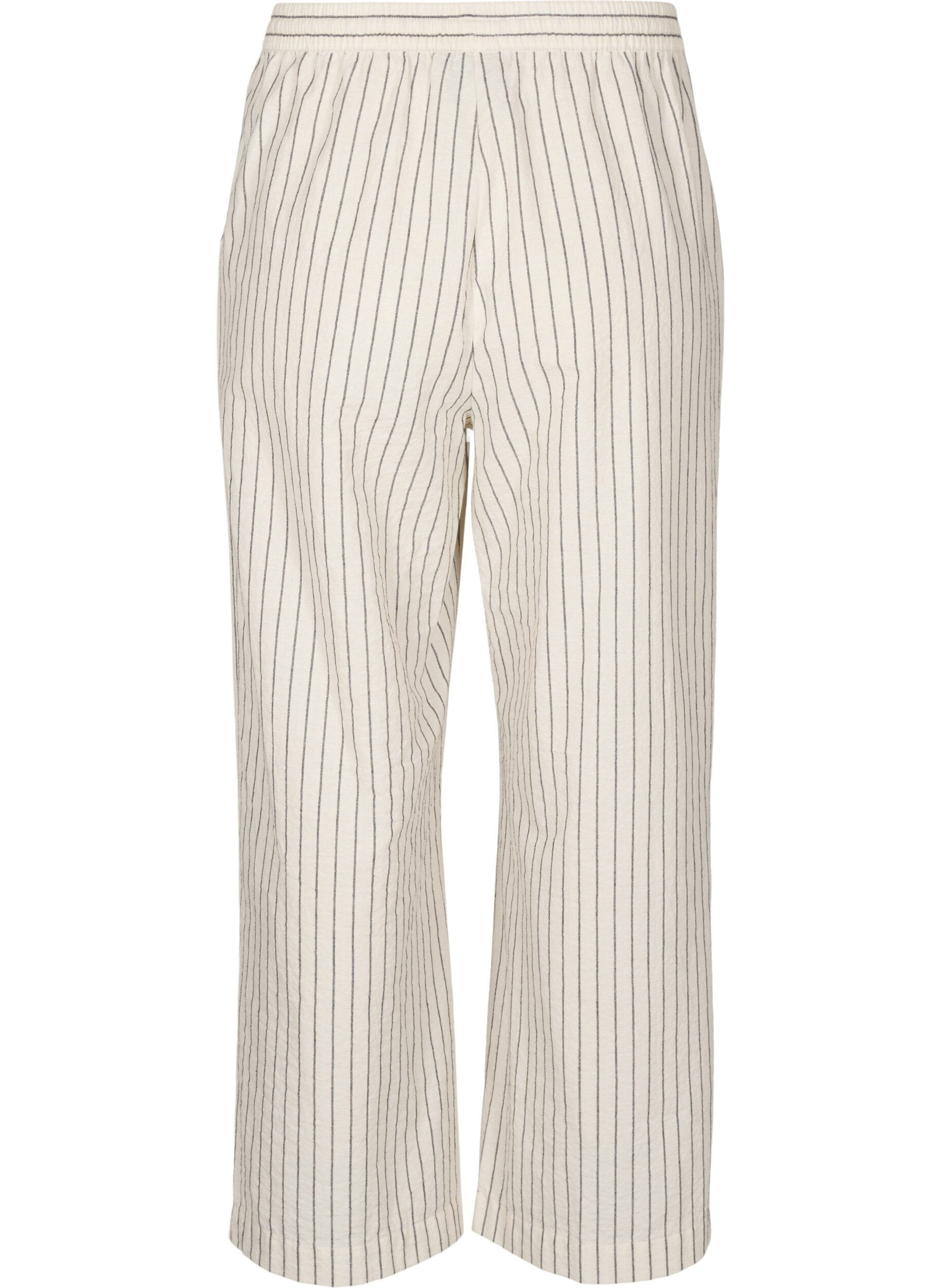 Zizzifashion Loose trousers with high waist and pockets, Vanilla, Packshot image number 1