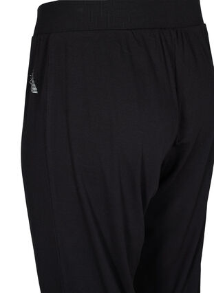 Loose trousers in ribbed fabric, Black, Packshot image number 3