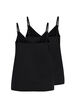 Cotton basic top 2-pack, Black/Black, Packshot image number 1