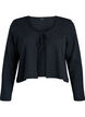 Jersey cardigan with texture and tie front, Black, Packshot image number 0