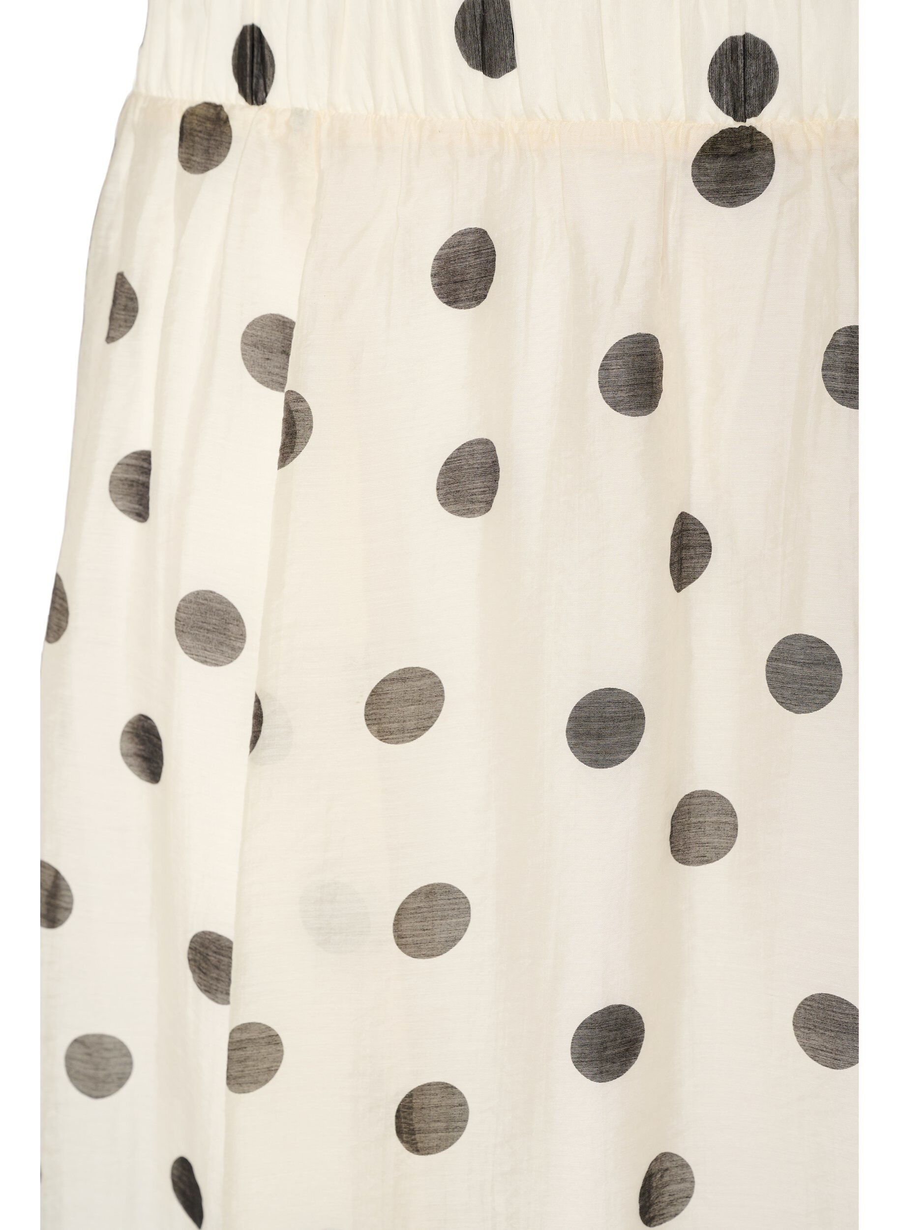Zizzifashion A-line midi skirt with polka dots, Vanilla, Packshot image number 2