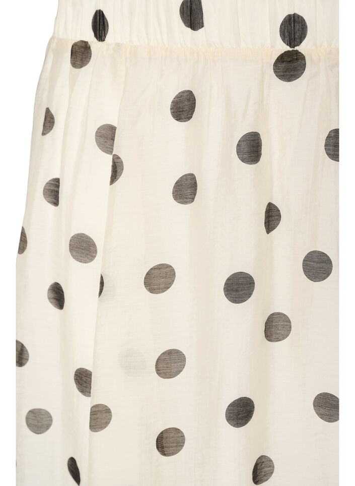 A-line midi skirt with polka dots, Vanilla, Packshot image number 2
