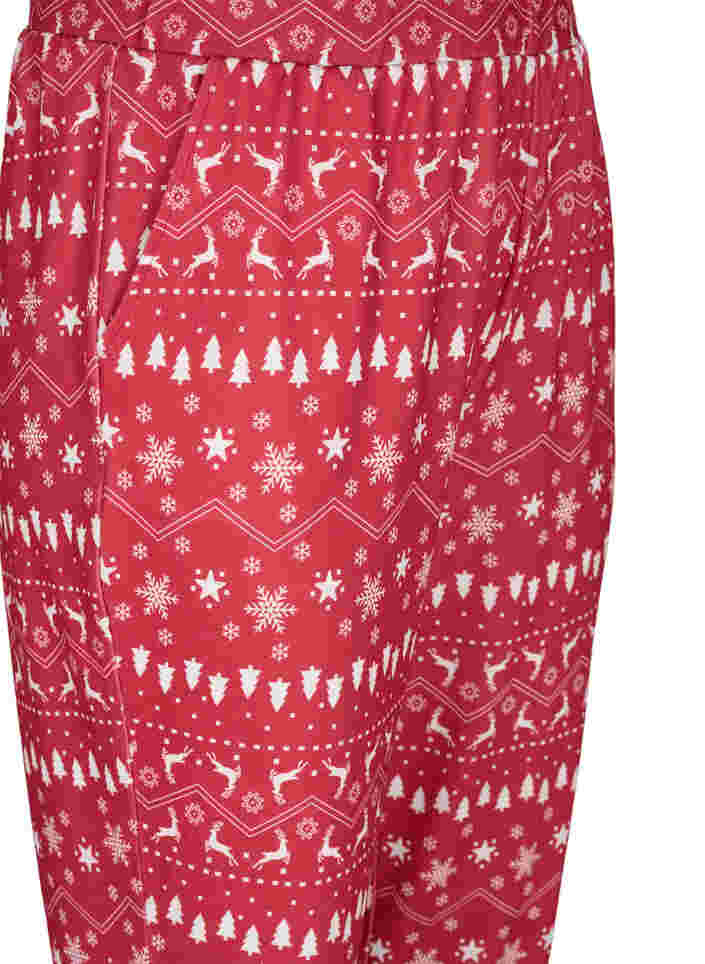 Christmas trousers with print, Tango Red/White AOP, Packshot image number 2