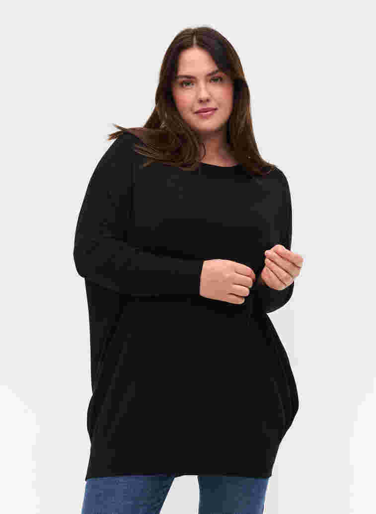 Knitted jumper, Black, Model