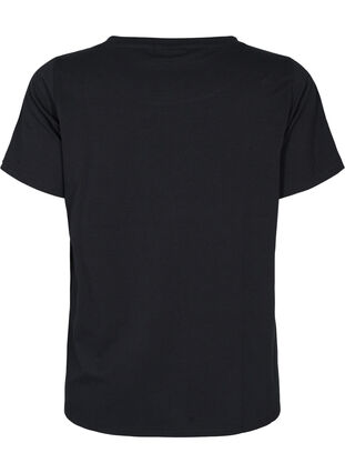 Cotton t-shirt with print and short sleeves, Black Take The Time, Packshot image number 1