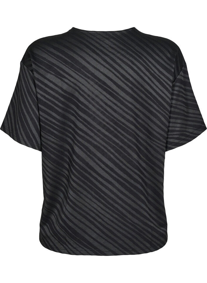 Oversize blouse with pattern, Black, Packshot image number 1