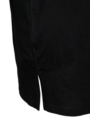 Single colour oversized t-shirt with v-neck, Black, Packshot image number 3