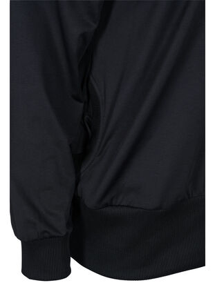 Hooded exercise cardigan with zip, Black, Packshot image number 3