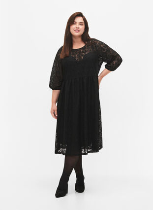 Ted Baker Cap Sleeve Skater Dress Lace Dress With 3/4 Sleeves Black M Zizzifashion Ted Baker Cap Sleeve Skater Dress Lace Dress With 3/4 Sleeves Black M Zizzifashion