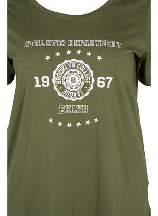 Cotton t-shirt with print, Ivy Green ATHLETIC, Packshot image number 2
