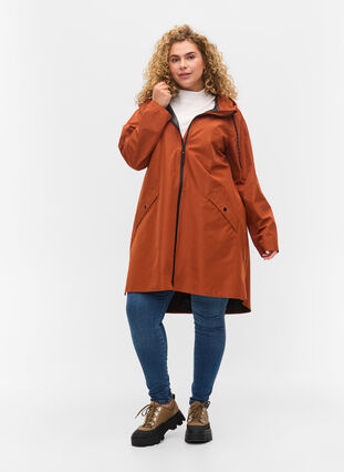 Raincoat with pockets and hood, Ginger Bread, Model image number 3