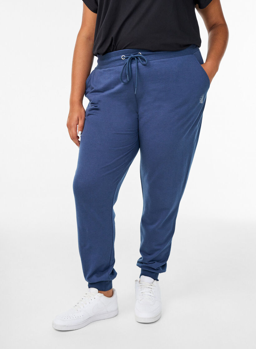Loose tracksuit trousers with pockets, Blue, Model image number 2