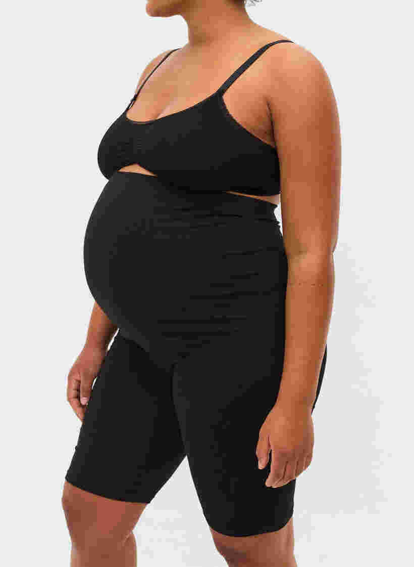 Close-fitting maternity shorts, Black, Model image number 3