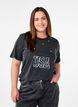 T-shirt with eyelets and print, Grey Washed , Model image number 0