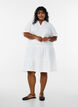 Short A-line dress in cotton muslin, White, Model image number 1