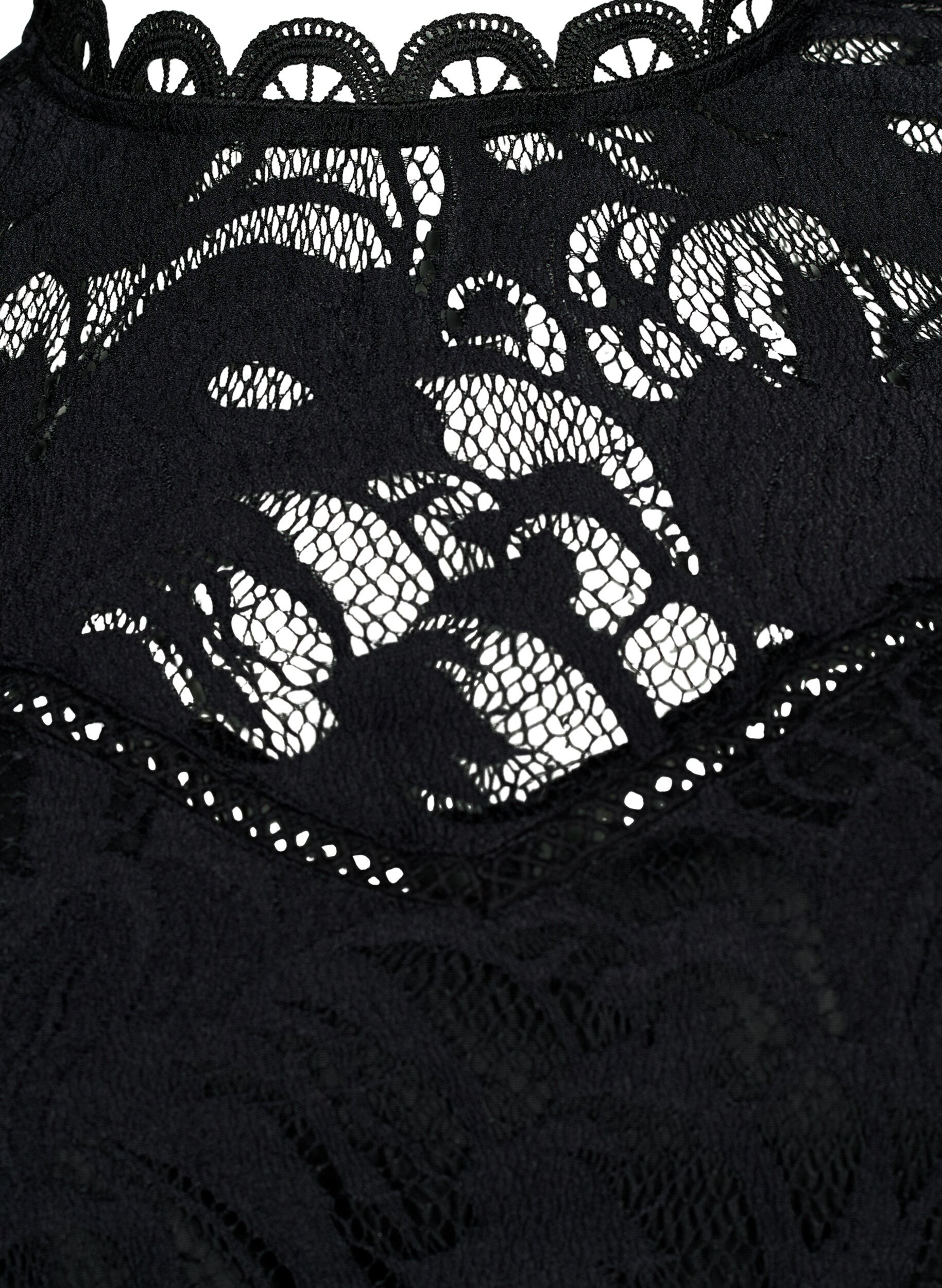 Zizzifashion Long-sleeved lace blouse, Black, Packshot image number 2