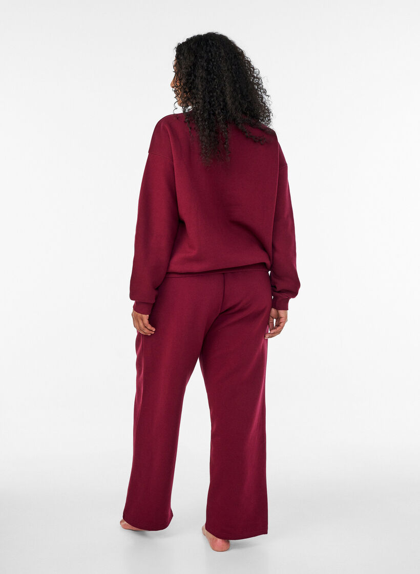 Sweatshirt with text print, Red, Model image number 2