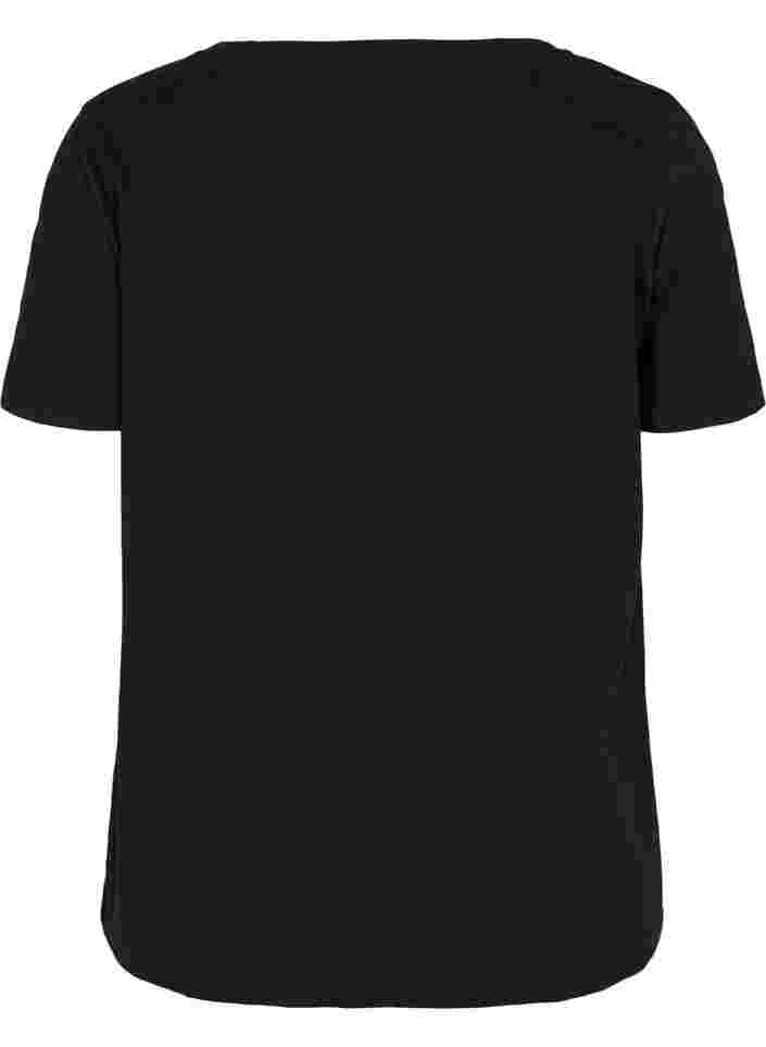 Sports t-shirt with print, Black w. Raise, Packshot image number 1