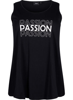 Cotton top with a-shape, Black W. Passion, Packshot image number 0