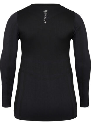 Seamless, patterned ski undershirt, Black, Packshot image number 1