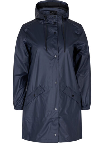 Rain jacket with hood and button fastening, Night Sky, Packshot image number 0