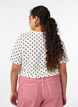 Polka dot cotton T-shirt, Vanilla, Model image number 2