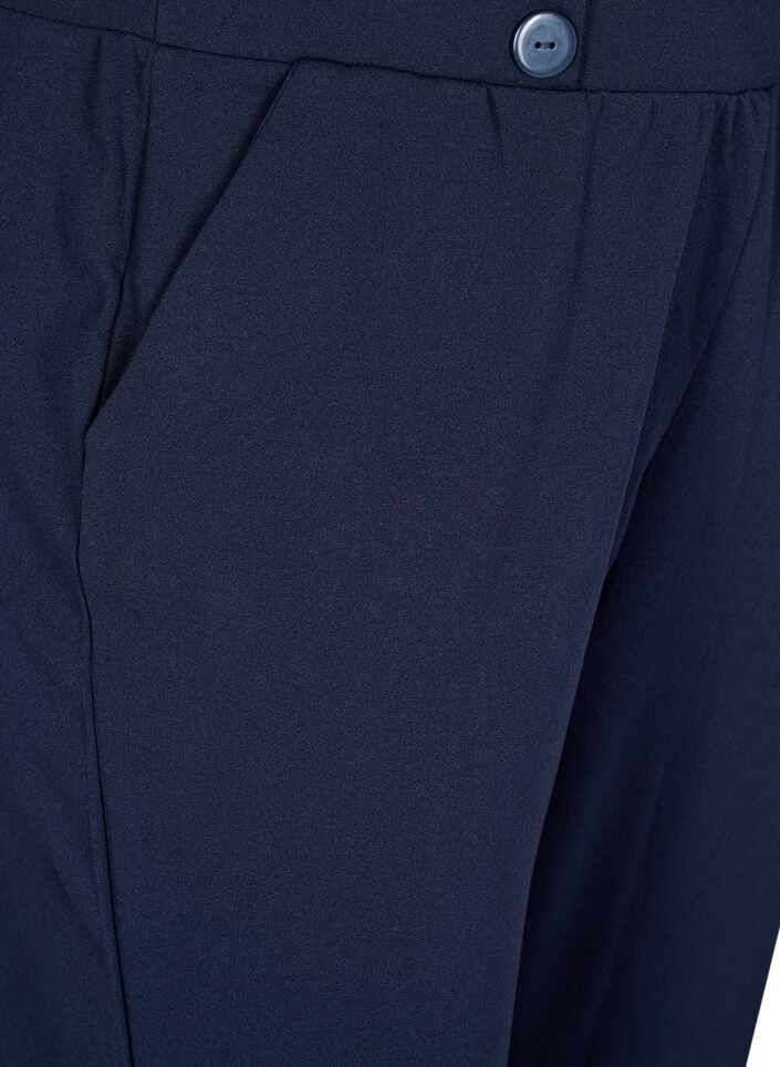 Trousers with pockets and decorative buttons, Blue, Packshot image number 2