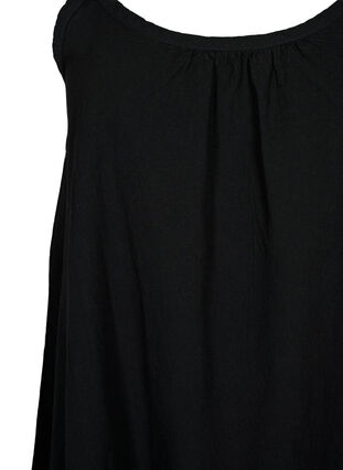 Cotton dress with thin straps and an A-line cut, Black, Packshot image number 2