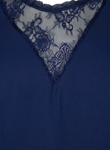 Short-sleeved blouse with lace , Navy Blazer, Packshot image number 2