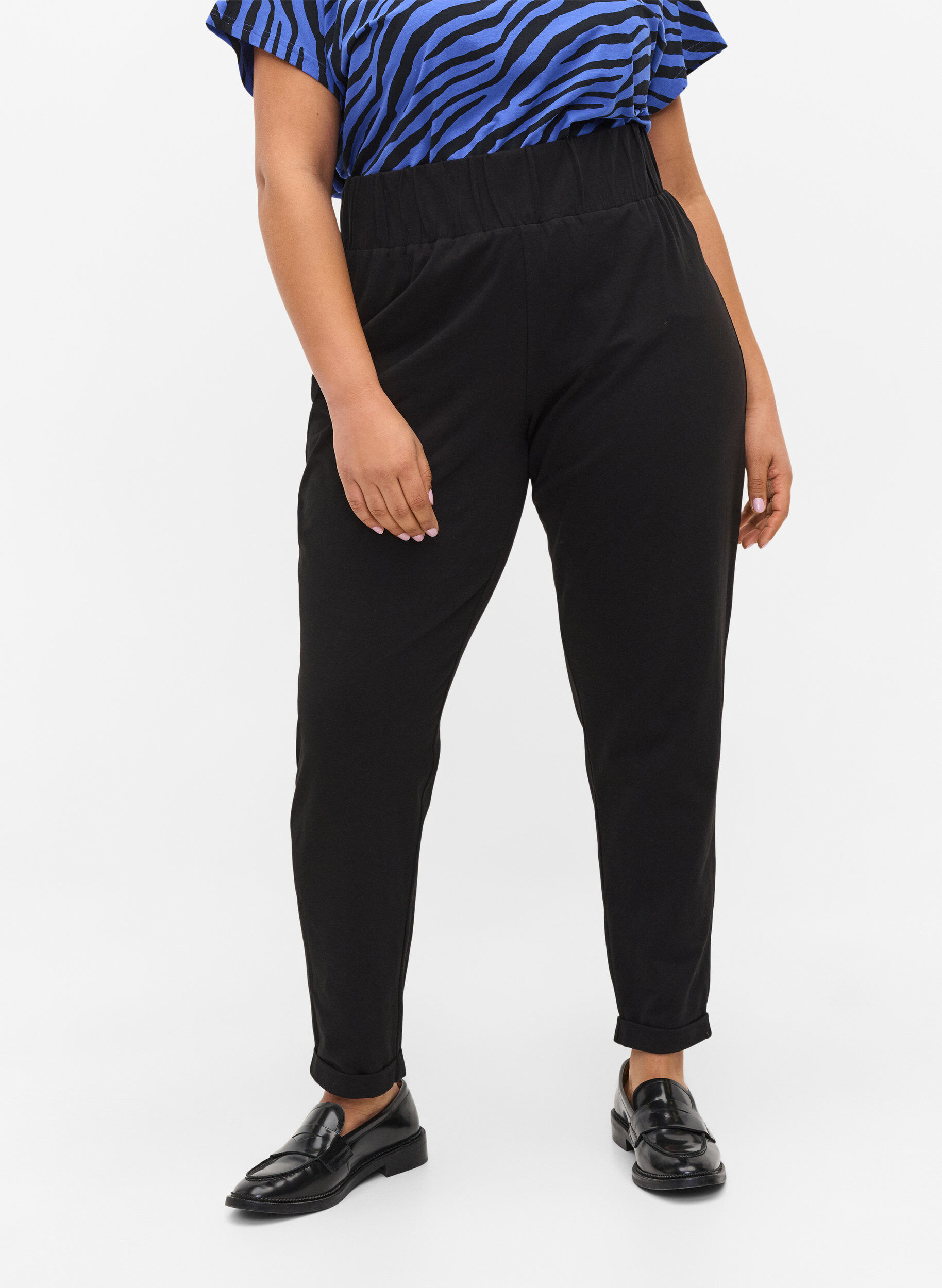 Zizzifashion Cotton trousers, Black, Model image number 3