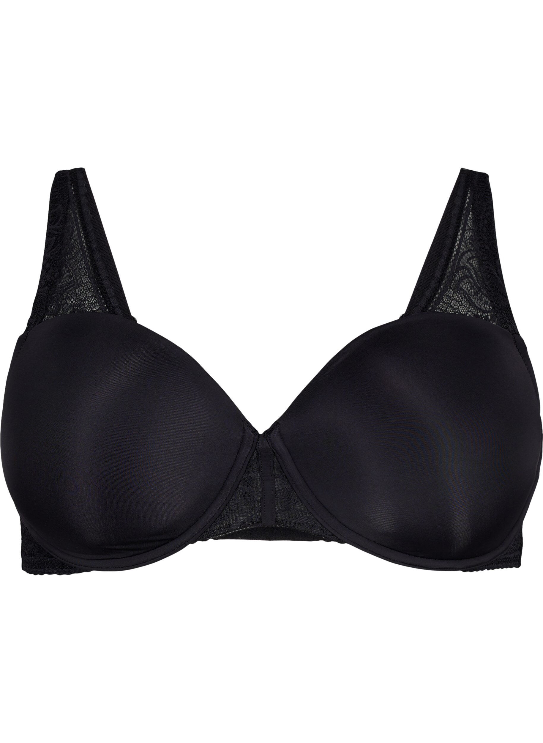 Zizzifashion Moulded bra with lace, Black, Packshot image number 0