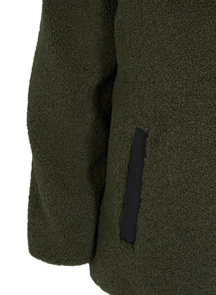 Teddy jacket with zip and pockets, Forest Night, Packshot image number 3