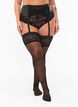 Shiny garter belt with lace, Black, Model image number 2
