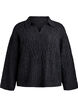 Cable knit sweater with polo collar, Dark Grey, Packshot image number 0