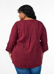 Blouse in cotton muslin with broderie anglaise, Dark Bordeaux, Model image number 2