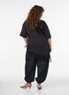 Balloon trousers with pockets and an elasticated waistband, Black, Model image number 2
