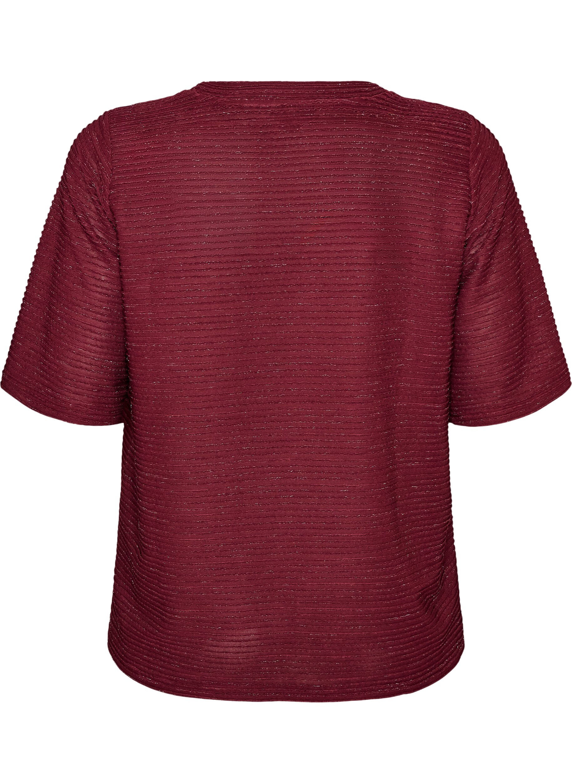 ZizzifashionBlouse with texture and glitter, Red, Packshot image number 1
