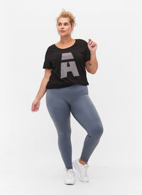 Workout leggings with ribbed structure, Stormy Weather, Model