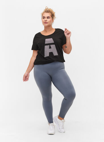 Workout leggings with ribbed structure, Stormy Weather, Model image number 0