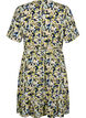 Printed wrap dress with short sleeves, Yellow, Packshot image number 1
