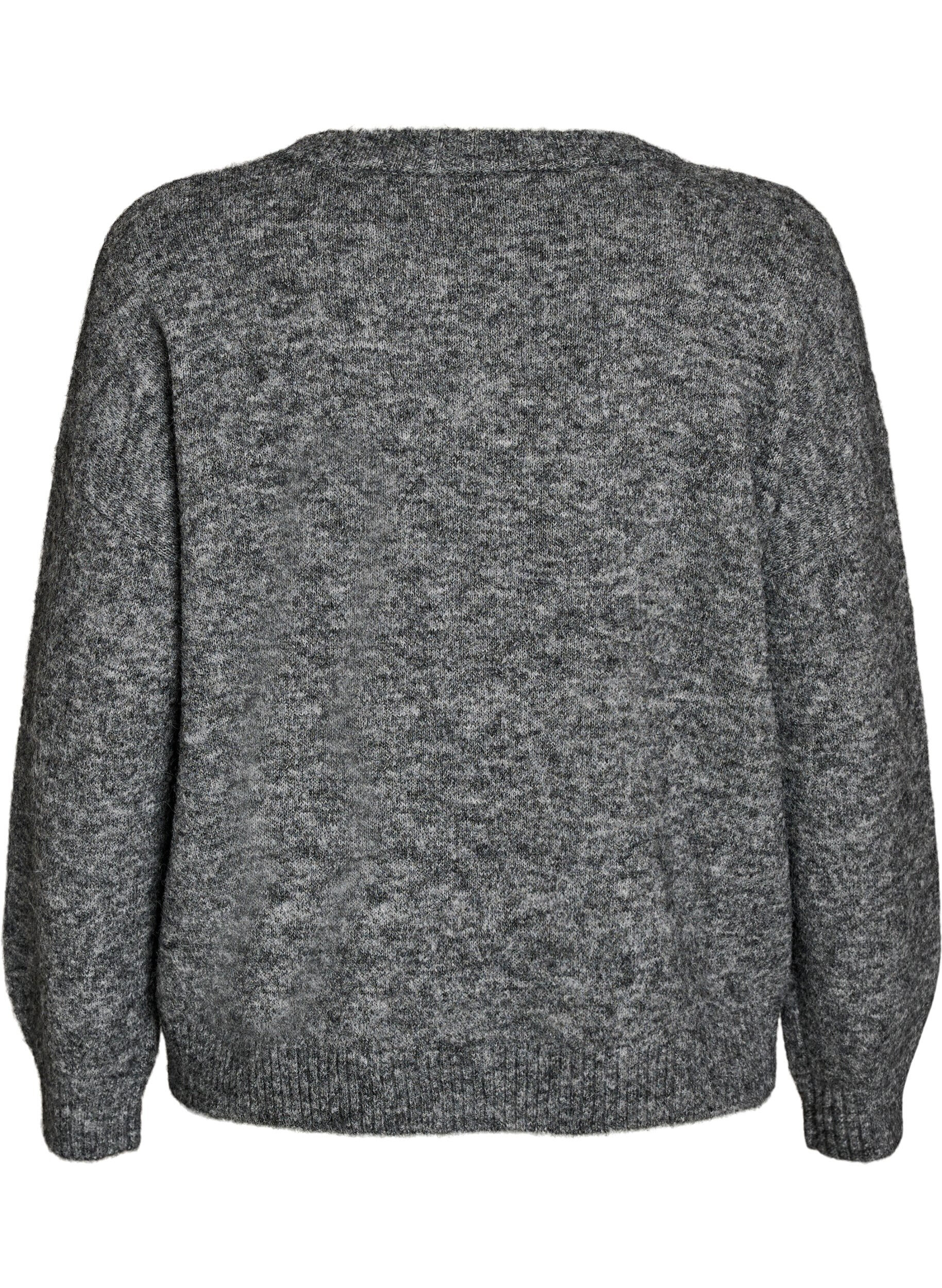 ZizzifashionJumper with flower appliqu&eacute;, Grey, Packshot image number 1